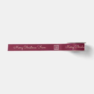 Bordeaux-Creme Elegantes Personalisiertes Weihnach Satinband