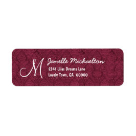 Bordeaux Damask Monogram M oder irgendeine initial