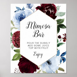 Bordeaux-Dusty-Blue-Mimosa-Bar Poster