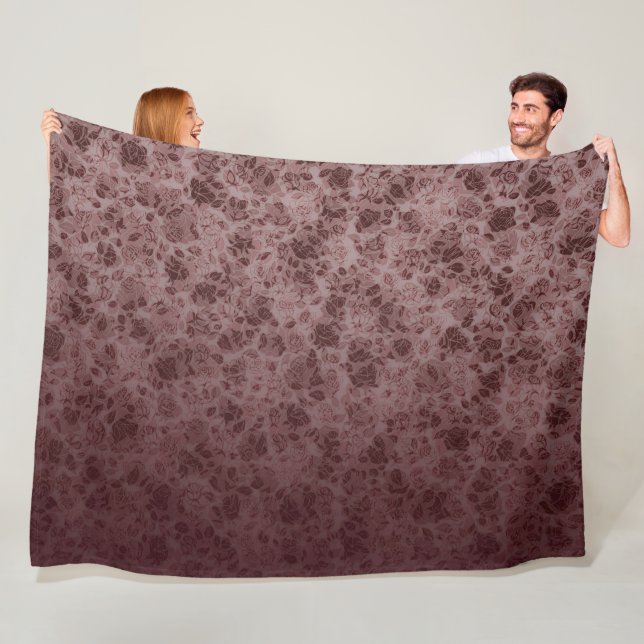 Bordeaux flowers degraded Blanket Fleecedecke (Beispiel)