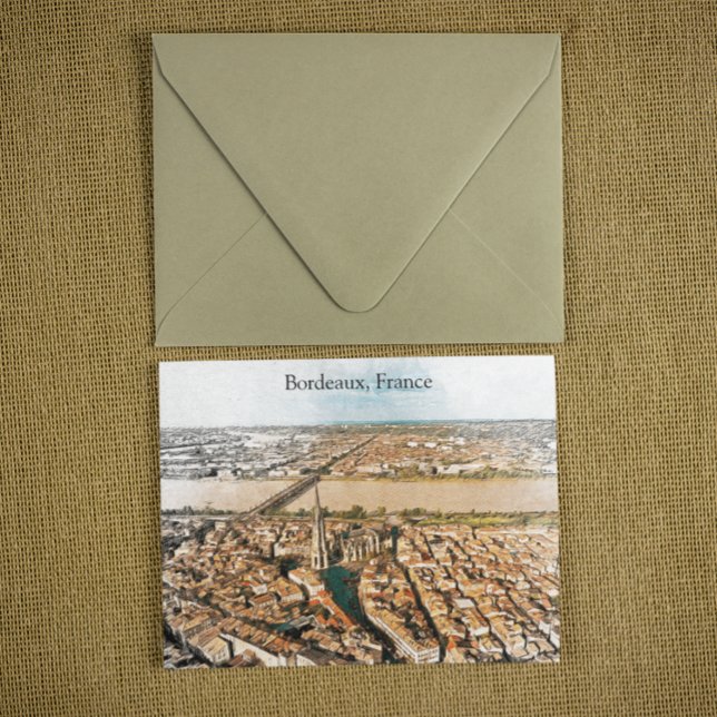Bordeaux France Panorama View Postkarte (beautiful bordeaux france postcard)