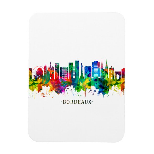 Bordeaux France Skyline Magnet (Vertikal)
