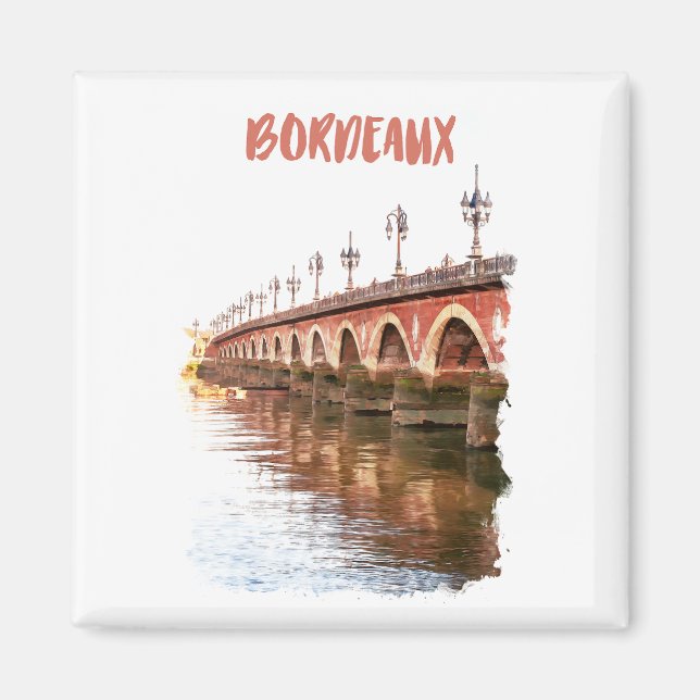 Bordeaux Frankreich City Travel Magnet (Vorne)