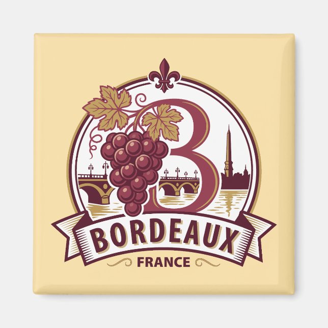 Bordeaux Frankreich Magnet (Vorne)