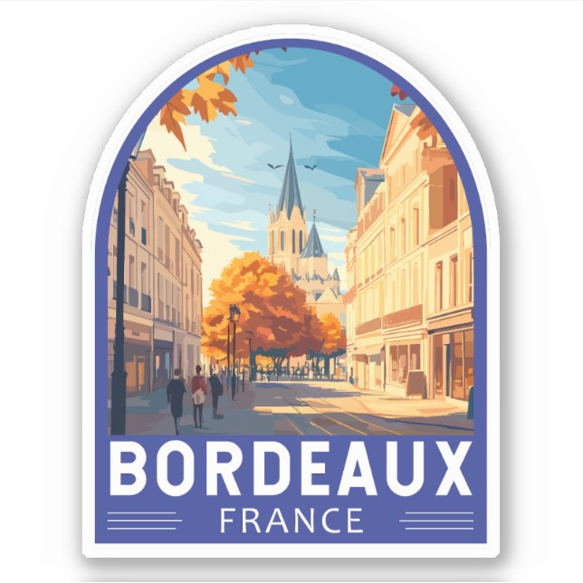 Bordeaux Frankreich Reisen Aufkleber (Vorderseite)