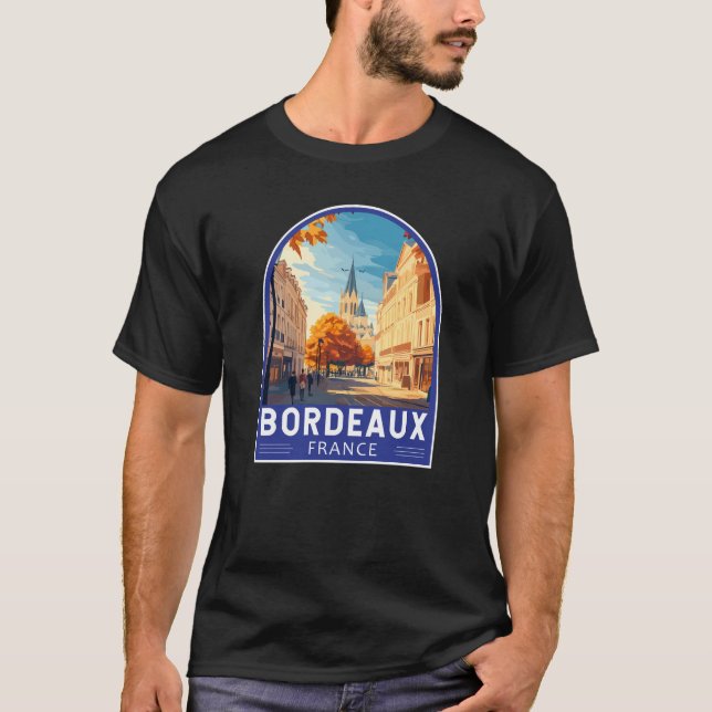 Bordeaux Frankreich Reisen T-Shirt (Vorderseite)