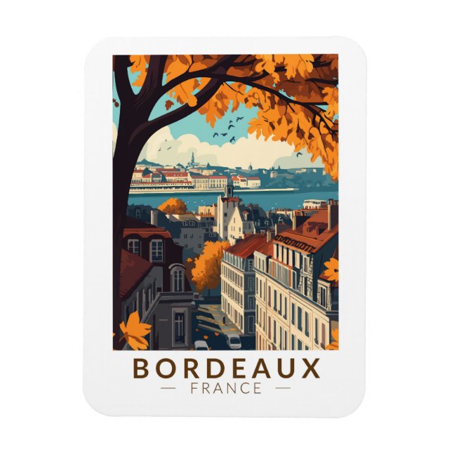 Bordeaux Frankreich Reisen Vintag Magnet (Vertikal)