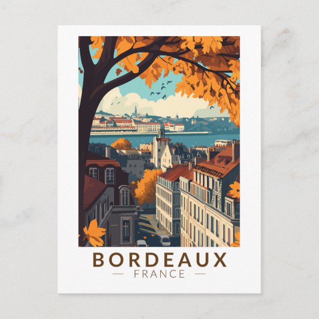 Bordeaux Frankreich Reisen Vintag Postkarte (Vorderseite)