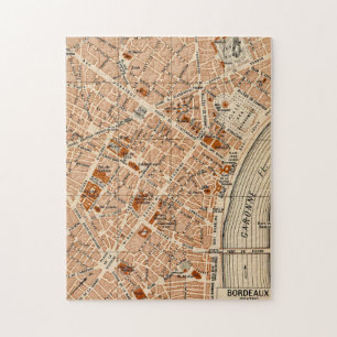 Bordeaux Frankreich Vintage Karte Puzzle