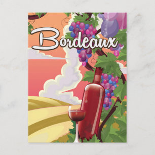 Bordeaux Frankreich Vintage-Wein-Reiseposter Postkarte
