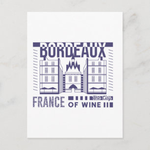 Bordeaux Frankreich Wein Stadt Grafik Postkarte