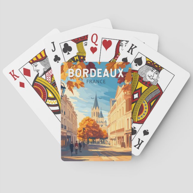 Bordeaux Frankreich Weinroute Mendrisiotto Vintag Spielkarten (Rückseite)