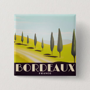 Bordeaux, französisches Reiseposter im Vintage-Sti Button