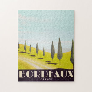 Bordeaux, französisches Reiseposter im Vintage-Sti Puzzle