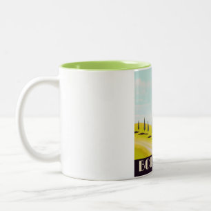 Bordeaux, französisches Reiseposter im Vintage-Sti Zweifarbige Tasse