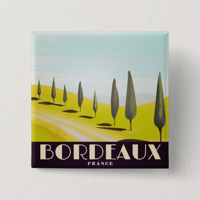 Bordeaux, französisches Vintages Reiseplakat Button (Vorderseite)