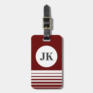 Bordeaux-Gepäckmarke anpassbares Monogramm Gepäckanhänger