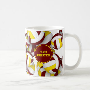 Bordeaux Gold Volleyball-Mannschaftsfarben Coach G Kaffeetasse