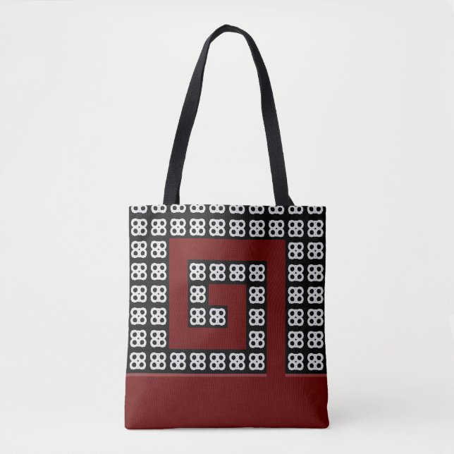 Bordeaux helikoidales abstraktes Design auf schwar (Vorderseite)