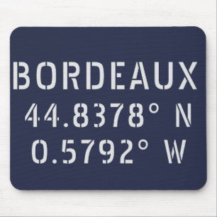 Bordeaux Latitude Longitude Mousepad