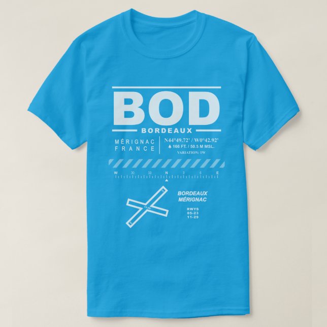 Bordeaux Merignac Airport BOD T-Shrit T-Shirt (Design vorne)