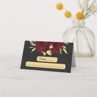 Bordeaux mit Chic und schwarz mit Gold Platzkarte