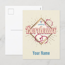 Bordeaux Nouvelle-Aquitaine Frankreich Retro Wein Feiertagspostkarte