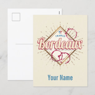 Bordeaux Nouvelle-Aquitaine Frankreich Retro Wein Feiertagspostkarte