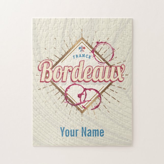 Bordeaux Nouvelle-Aquitaine Frankreich Retro Wein Puzzle (Vertikal)
