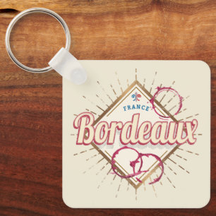 Bordeaux Nouvelle-Aquitaine Frankreich Retro Wein Schlüsselanhänger