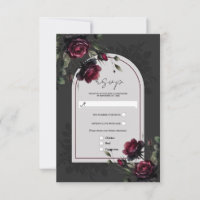 Bordeaux-Rote Rosen Schadowy-Hochzeit
