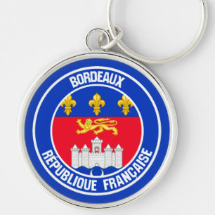Bordeaux-RundEmblem Schlüsselanhänger