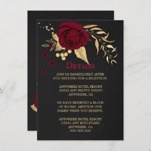 Bordeaux-Schwarz-Details-Gehäuse-Karte Begleitkarte