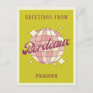 Bordeaux Stadt Frankreich Retro Vintage grüne Post Postkarte