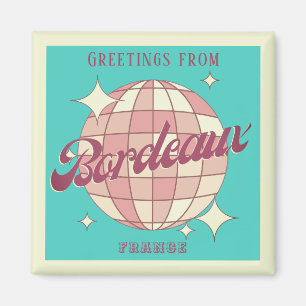 Bordeaux Stadt Frankreich Retro Vintage Türkis Sou Magnet