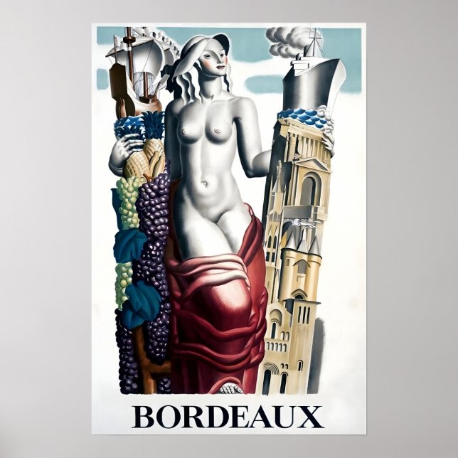 Bordeaux Travel Poster French Print France Art (Vorne)
