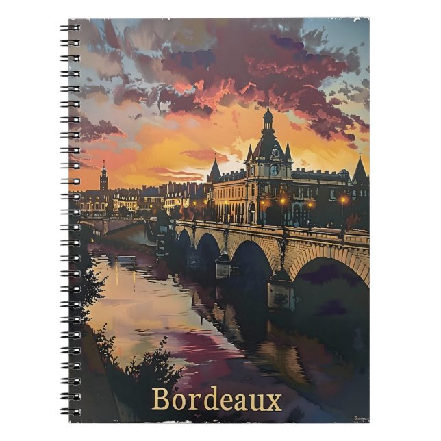 Bordeaux Twilight: Sunset Symphony Lila Clouds Notizblock (Vorderseite)