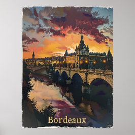 Bordeaux Twilight: Sunset Symphony Lila Clouds Poster