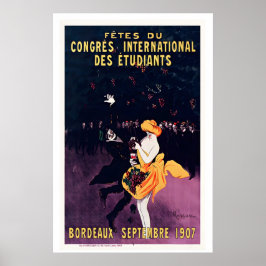 Bordeaux Wine September 1907 Vintage Advertising Poster
