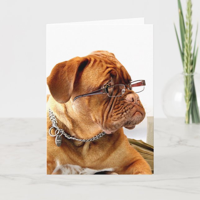 Bordeauxdog Feiertagskarte (Vorderseite)