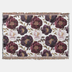 bordeauxfarbene Blume mit goldenem Glitzer Decke