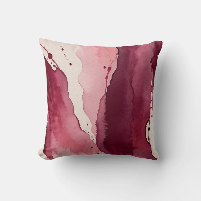 bordeauxrot, rosa Palisander und weiche Elfenbeinf Kissen (Vorderseite)