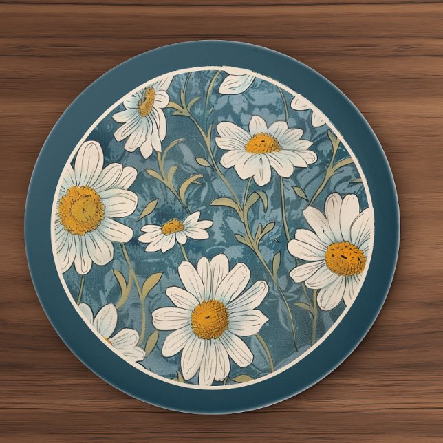 Borded Art Nouveau Shasta Daisy Keramikknauf (Von Creator hochgeladen)