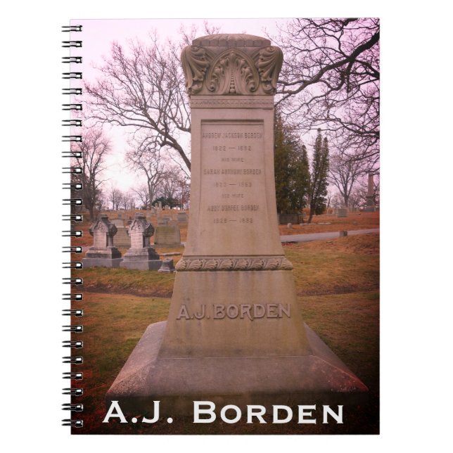 Borden Monument, Fall River, MA - A.J. Borden Notizblock (Vorderseite)