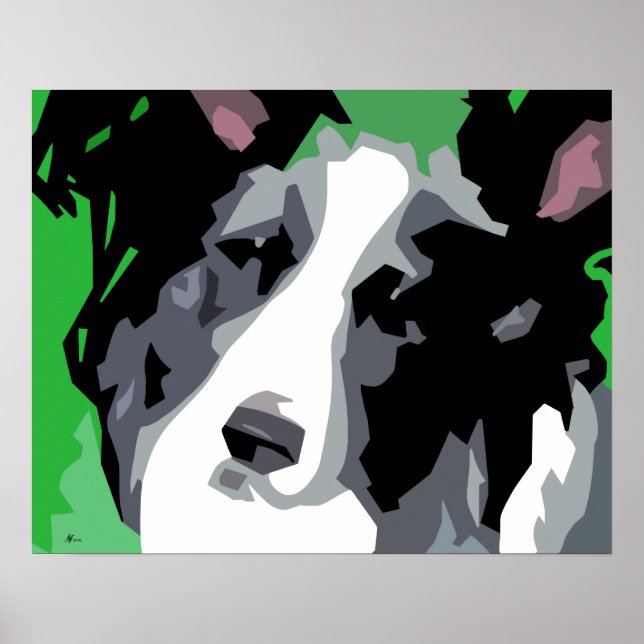Border Collie Abstract Poster (Vorne)