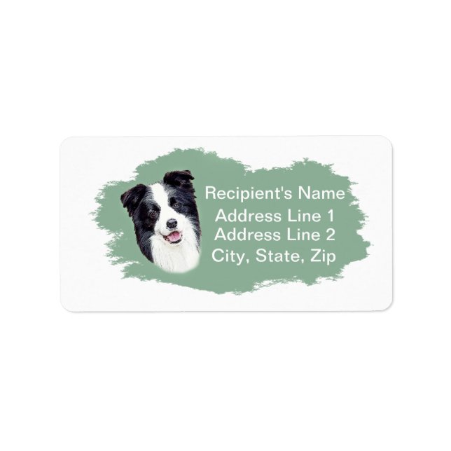Border Collie Address Labels Adressaufkleber (Vorne)