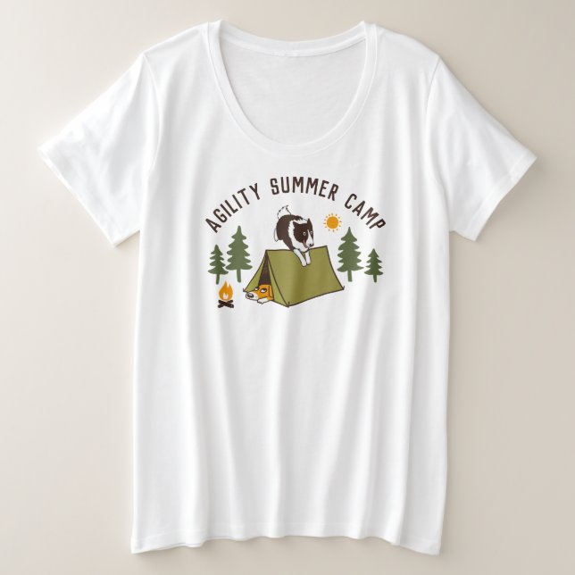 Border Collie Agility Dog Summer Camp Custom T-Shi Große Größe T-Shirt (Design vorne)