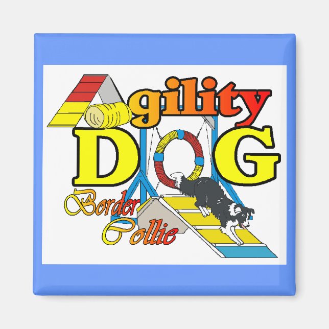 Border Collie Agility Geschenke Magnet (Vorne)