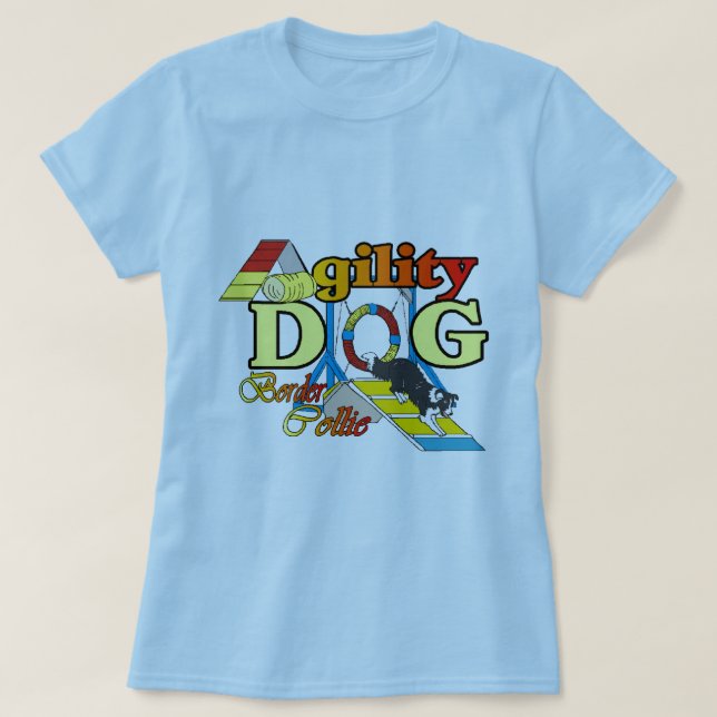 Border Collie Agility Geschenke T-Shirt (Design vorne)