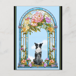 Border Collie am Himmelstor Feiertagspostkarte
